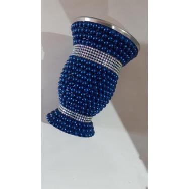 Imagem de Cuia Decorada Azul Pérola de Chimarrão - Dani Viola acessórios 