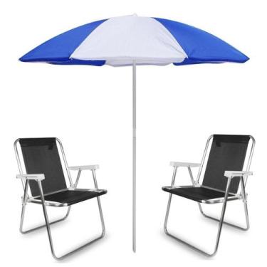 Imagem de Guarda Sol de Praia Grande Piscina Camping Pesca Alumínio 1,80 Metros 