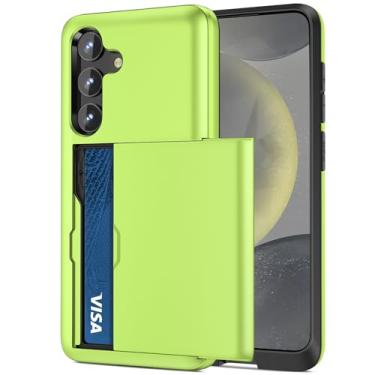 Imagem de Jiunai Capa para Samsung S25 S24 com porta-cartões carteira bolso cartão de crédito ID de licença dupla camada protetora robusta capa de telefone TPU Edge Slide para Samsung Galaxy S24 S25 6,2