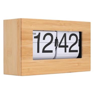 Imagem de Relógio Flip Automático, Relógio de Mesa Vintage, Mesa Dobrável Com Números Grandes, Relógio Flip Mecânico Alimentado por Bateria para Quarto de Casa Sala de Estar, Escritório