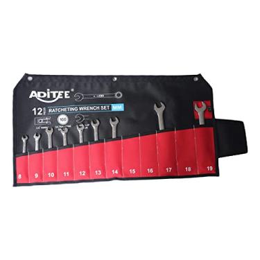 Imagem de ADITEE Bolsa Organizadora de Ferramentas, 12 Bolsos, Preta, à Prova d'Água, PVC, Poliéster Balístico, Pochete de Ferramentas Portátil