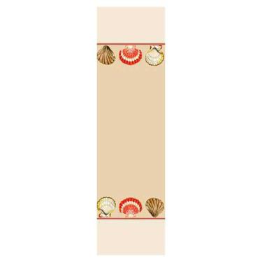 Imagem de Trilho de Mesa Tecido Sarja Impermeável Conchas 44x150cm - Aurora Deco
