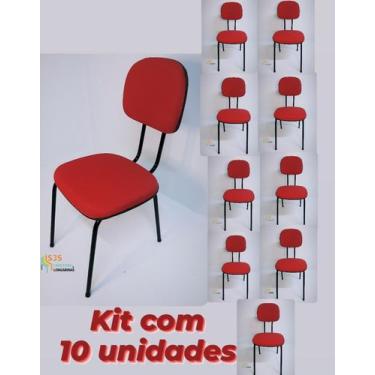 Imagem de Cadeira Escritório fixa palito kit 10 unidades - SJS Cadeiras e Longar