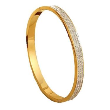 Imagem de Bracelete Luxo Cravejado Feminino - Banhado a Ouro 18k - ToJoia18k