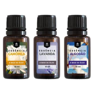 Imagem de Essência Lavanda Algodão e Camomila 10ml - Kit 03 Unidades - Aromania 