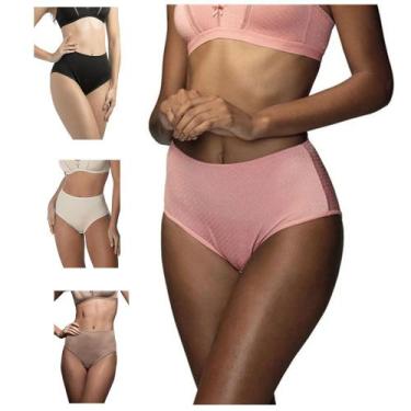 Imagem de Calcinha Bibelô Demillus 57487 Cintura Alta Poliamida, EG, Bege rosado