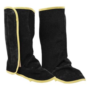 Imagem de Polainas de soldagem para botas, Polainas de soldagem para homens, Protetores de sapatos de soldagem, Sapatos de soldagem de couro de vaca cobrem as pernas polainas de soldagem resistentes ao calor e