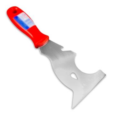 Imagem de Espátula de Aço Inox Com Cabo Plástico de Engenharia Para Argamassa Massa Corrida - (9CM)