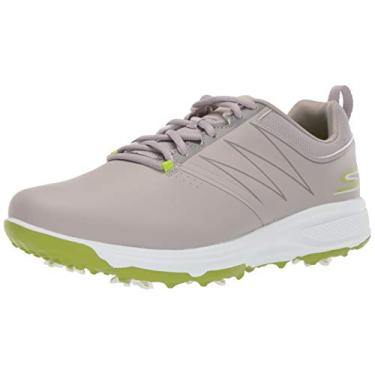 Imagem de Skechers Go Golf Sapato de golfe masculino à prova d'água, Cinza/limão, 9.5