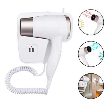 Imagem de Secador 110V de Parede Branco Compacto com Função Quente e Frio para H