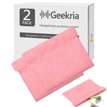 Imagem de Geekria 2 pacotes de capa de fone de ouvido de bolso para fones de ouvido, moedas/intra-auriculares, bolsa organizadora de fones de ouvido/bolsa protetora universal para fones de ouvido/bolsa de