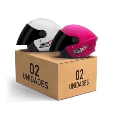 Imagem de Kit 2 Capacetes New Liberty 3 Aberto Viseira Fumê Pro Tork Masculino F