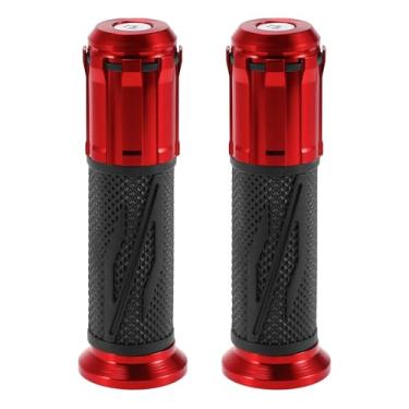 Imagem de Motoforti 22 mm 15/40.6 cm 24 mm Capa universal para guidão de motocicleta de liga de alumínio para motocicleta, scooter, bicicleta, quadriciclo, preto, vermelho, 1 par