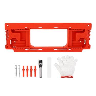 Imagem de Localizador de Dobradiça de Porta de Plástico Jig, Kit de Modelo de Roteador Localizador de ABS Portátil Leve para Corte e Instalação Precisos, Gabarito de Dobradiça Porta
