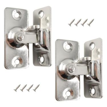 Imagem de Runseaway 2 peças de fecho de porta de 90 graus, trava de porta de celeiro de aço inoxidável, pequenos trincos de portão, trava de trava de segurança para porta de celeiro, janela de armário, porta de