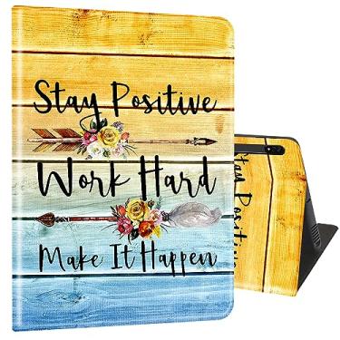 Imagem de Capa para Samsung Galaxy Tab S8 Plus 2022/S7 FE 2021/S7 Plus 2020 de 12,5 polegadas, capa completa ultrafina com suporte multiângulo com função despertar/hibernar – Mantenha o trabalho positivo e faça