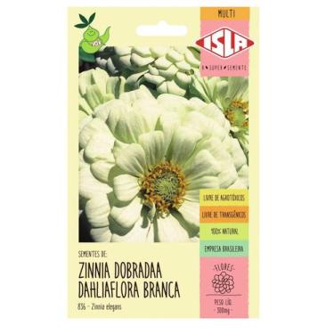 Imagem de Semente Zinnia Dahliaflora Branca Gigante Da Califórnia ISLA