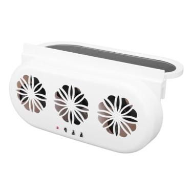 Imagem de Ventilador de Exaustão de Carro Movido a Energia Solar Circulação de Ar Ventilador de Refrigeração de Veículos Ventilador de Ventilação Interface USB Adequado para Carros, (Branco)