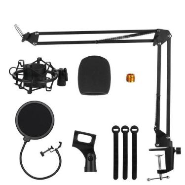 Imagem de Kit Haste Articulada Para Microfone,Pop Filter,Aranha,Espuma - Aj Som 