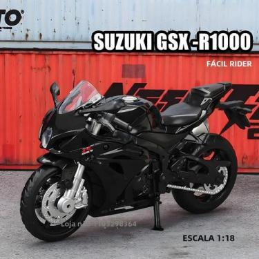 Imagem de Motocicleta Suzuki GSX-R1000 em Die Cast - Modelo para Crianças 1:18 -