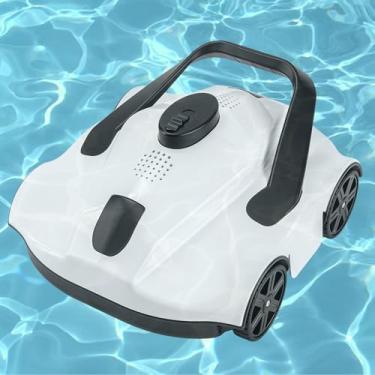 Imagem de Aspirador De Piscina Sem Fio, Com Motor Duplo, Limpador Robótico De Piscina, Dura 130min, Carregamento Rápido De 3H, Estacionamento Automático, Para Piscinas Acima Do Solo De Fundo Plano