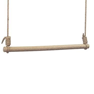 Imagem de CUTPOIY Trilho de roupas vintage içamento de madeira com corda de cânhamo, vara de pendurar para roupas montada na parede, expositor de roupas para loja de roupas (tamanho: 120 cm) (80 cm)