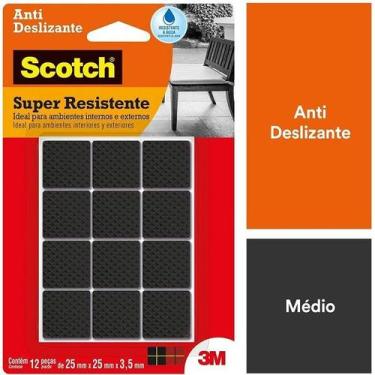 Imagem de Protetor ANTI Deslizante Quadrado M 25MM X 25MM X 3,5MM com 12 SCOTCH 