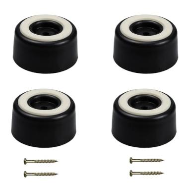 Imagem de PDETVEO Pacote com 4 protetores de piso de perna de móveis de 2,5 cm de altura x 5 cm de largura, protetores de piso de borracha preta, pés de móveis antiderrapantes para casa, escritório, chão