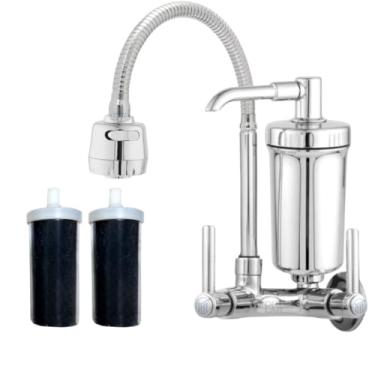Imagem de Torneira de Cozinha Gourmet com Filtro de Alta PressãO, Grande Suporte de Parede(C/ 2 REFIL P1A)