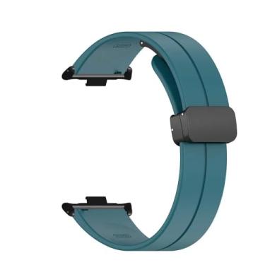 Imagem de Pulseira de Silicone para Redmi Watch 4, cinta inteligente de reposição com fecho magnético (Cyan)