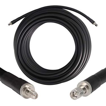 Imagem de Cabo de extensão coaxial de baixa perda (50 Ohm) SMA macho para SMA fêmea conector, GEMEK cabos coaxiais de cobre puro - extensor de chumbo de antena para 3G/4G/5G/LTE/ADS-B/Ham/GPS/WiFi/RF para uso de rádio (não para TV), 50 ft, 50 ft