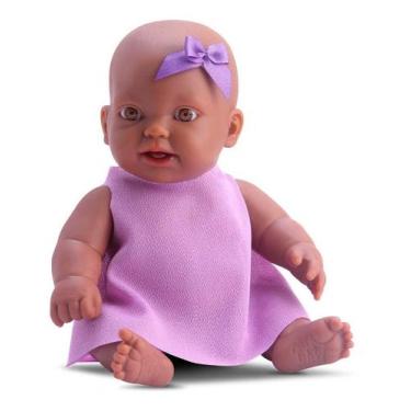 Imagem de Boneca Bebê Bambola Negra Bambolete Lacinho Roupinha Mini