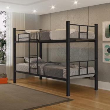 Imagem de Beliche Solteiro Aço Vira 2 Camas Aço Com Escada Lateral - Anayben, Pr