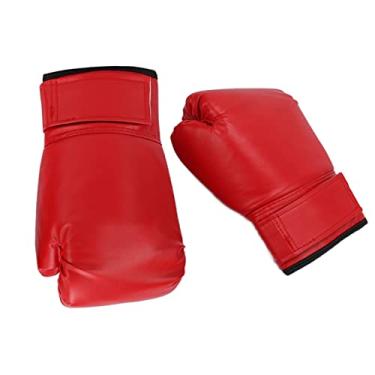 Imagem de Luvas de boxe unissex adultas Treinamento profissional FUTO GRATUITA Luta livre Sanda Muay Thai Boxing Luvas 10oz de alta qualidade PU couro respirável para entusiastas do fitness (Vermelho)