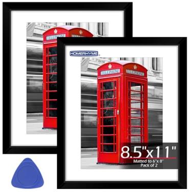 Imagem de HOMERHYME Molduras para fotos, moldura de diploma, 20 x 27 cm, molduras pretas para pôsteres com acrílico transparente, moldura de certificado para pendurar na parede, 21 x 27 cm, para colagem