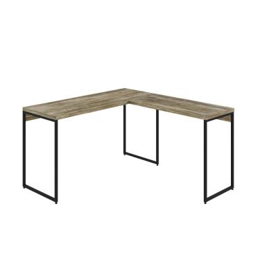 Imagem de Mesa Em L Dynamica Office 135x140x75cm Carvalho - Est.preta Carvalho - Est.preta