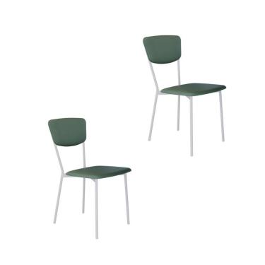 Imagem de Cadeira Vintage Retrô Fixa C-4 Pés 425 X 505 X 830 Mm C-2 Un. Pés Brancos. Cn.urano Vd.salvia Cn.urano Verde Sálvia