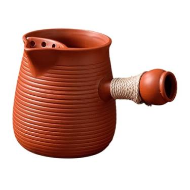 Imagem de AFXGUSD Bule de Cerâmica para Ferver água Quente com Alça Lateral para Casa de Chá, Presente para Amantes de Chá, Tinto 350ml