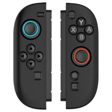 Imagem de Elonbo Capa de silicone para controles Nintendo Switch 2 Joy Con, Switch 2, capa protetora de borracha macia, preta