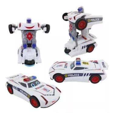 Imagem de Brinquedo Carro de polícia Vira Robô Emite Som E Luz - TOYS