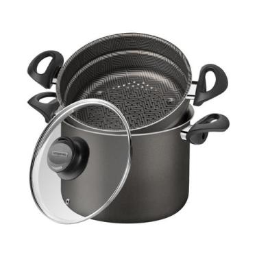 Imagem de Cuscuzeira / Cozi Vapore Tramontina Antiaderente Paris Chumbo 22 cm 5,