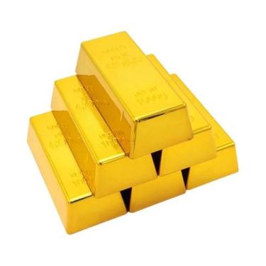 Imagem de Peso De Papelaria Em Formato De Barra De Ouro, Imitação De Ouro Brilha