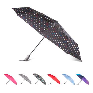 Imagem de totes Guarda-chuva dobrável masculino e feminino com proteção solar à prova de vento e fechamento automático, Pontos, 47" Canopy