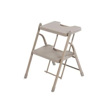 Imagem de Escadas de 2 degraus Escadas leves e dobráveis com piso largo antiderrapante para uso doméstico, escritório, pintura, decoração, eletricistas, banquinho dobrável