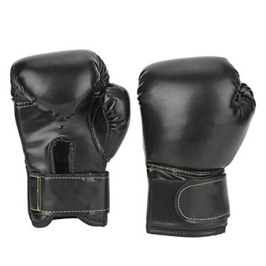 Imagem de Luvas de Boxe de Couro PU para Crianças Luvas de Perfuração Kickboxing Artes Marciais Luvas de karatê (Preto)