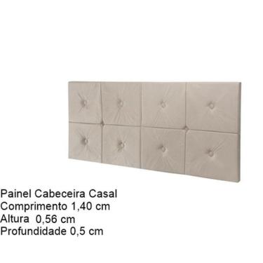 Imagem de Painel Cama Box Botão Casal 1,40 Elegance Cor Bege/Areia