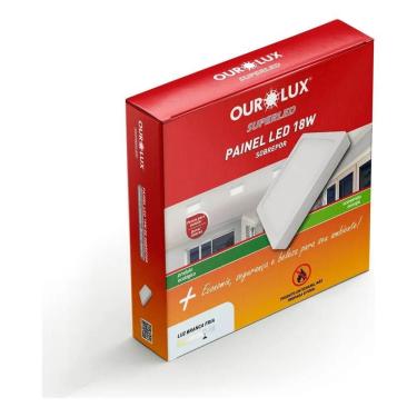 Imagem de 2X Painel Plafon Led Sobrepor 18W Biv 6500K Quadrado Ourolux