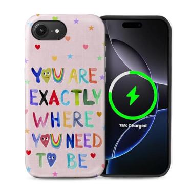 Imagem de casesok Capa para iPhone 16e, compatível com MagSafe, capa rígida de camada dupla + capa de silicone, proteção de corpo inteiro à prova de choque para iPhone 16e citação inspiradora de amor próprio