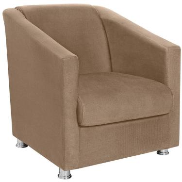 Imagem de Poltrona Decorativa Bia Suede Marrom Claro Mpassos Marrom Claro