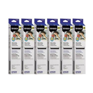 Imagem de Kit 6 fita epson para matricial lx350 lx300 lx300ii s015631
